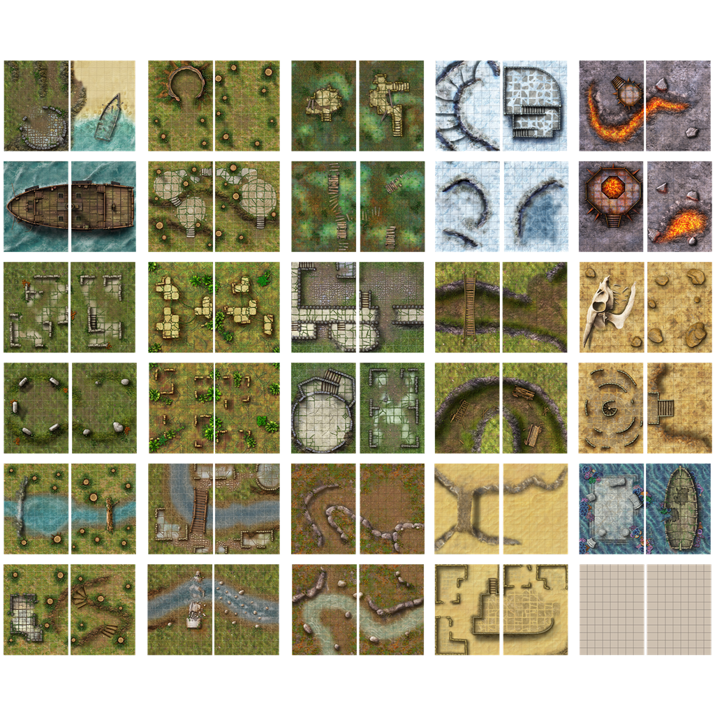 thumbnail secondaire #5 pour Livre plateau de jeu : Big Book of Battle Mats wilds, wrecks & ruins
