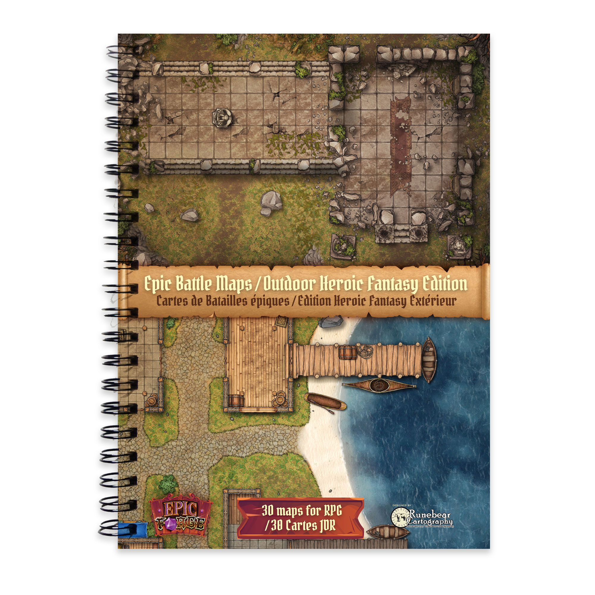 image principale pour Livre plateau de jeu : Heroic Fantasy Edition (305x420 mm) format A3