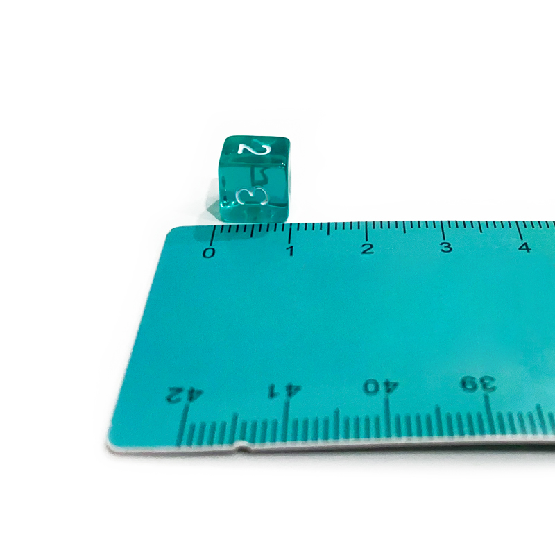 thumbnail secondaire #4 pour Lot de 7 dés - Miniature - Turquoise Transparent