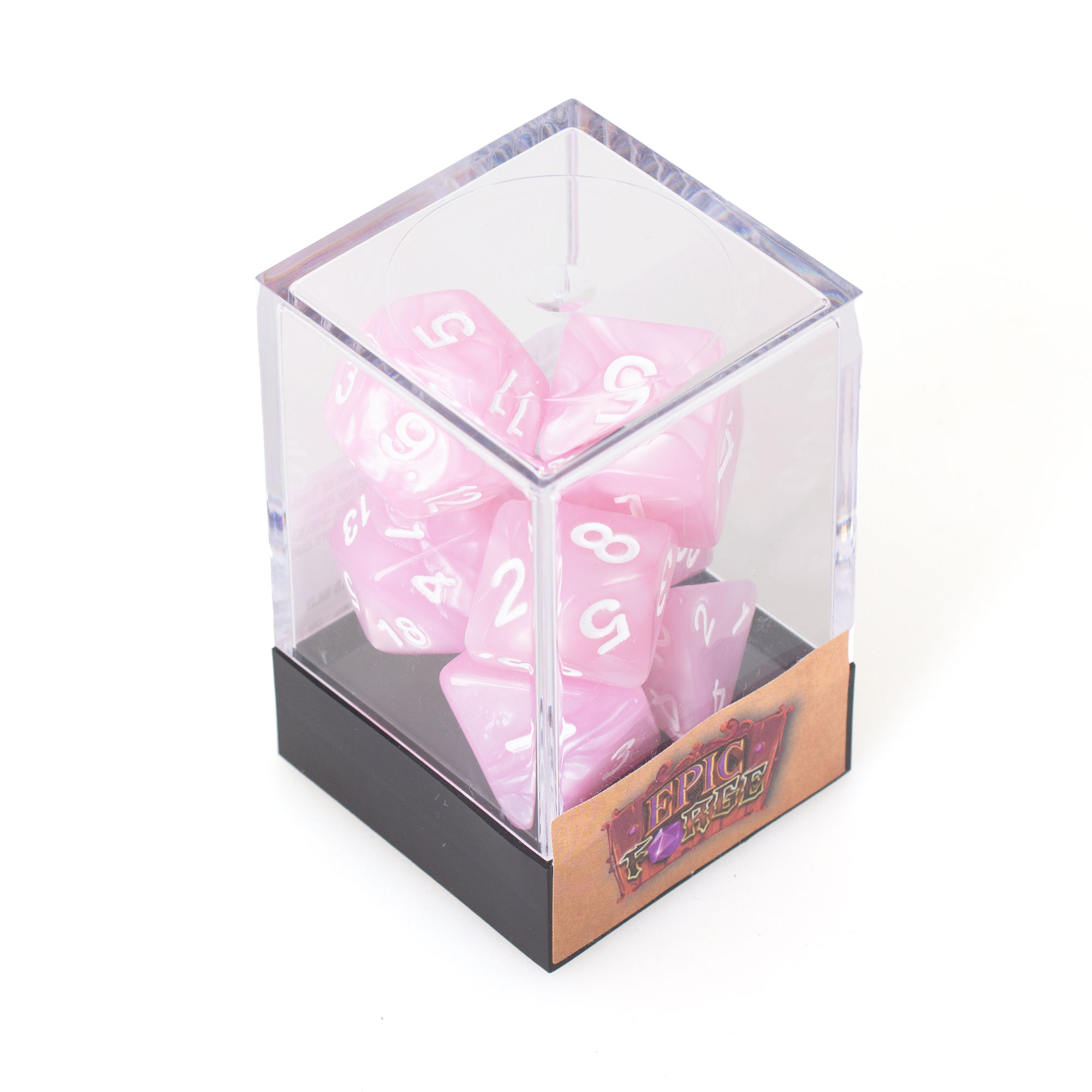 thumbnail secondaire #3 pour Lot de 7 Dés multiformat en boîte – Rose nacré