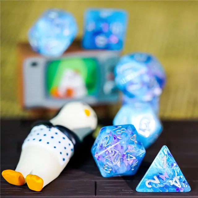 thumbnail secondaire #4 pour Lot de 7 dés résine gamme Insert - en boite - Papillon