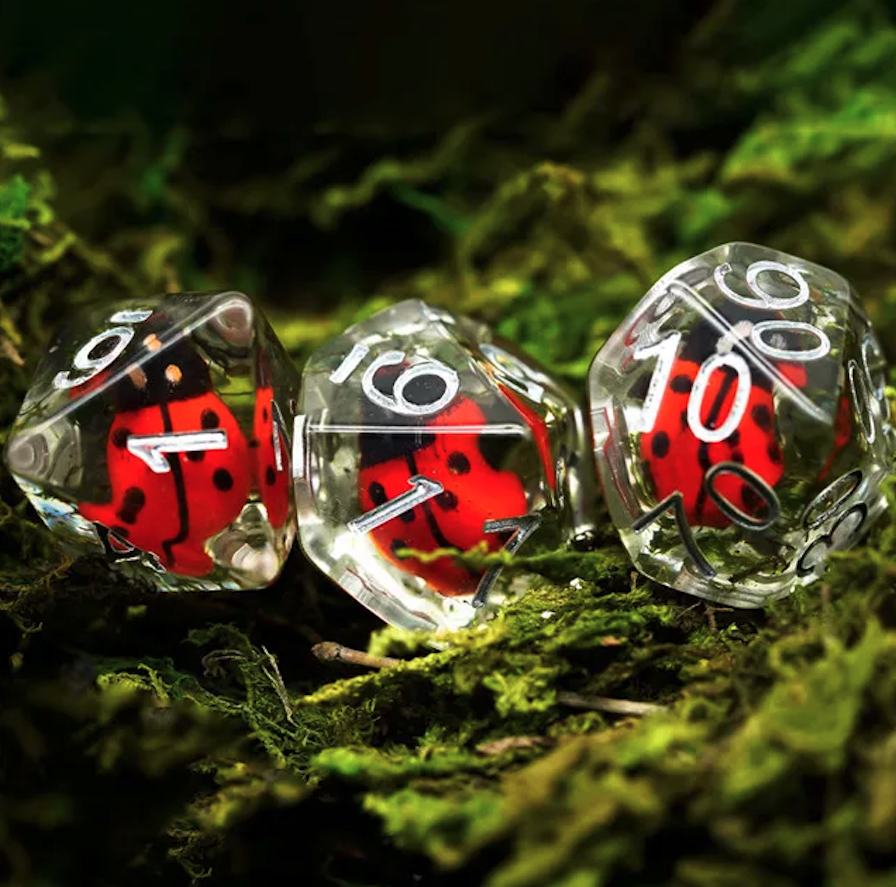 thumbnail secondaire #3 pour Lot de 7 dés résine gamme Insert - en boite - Coccinelle