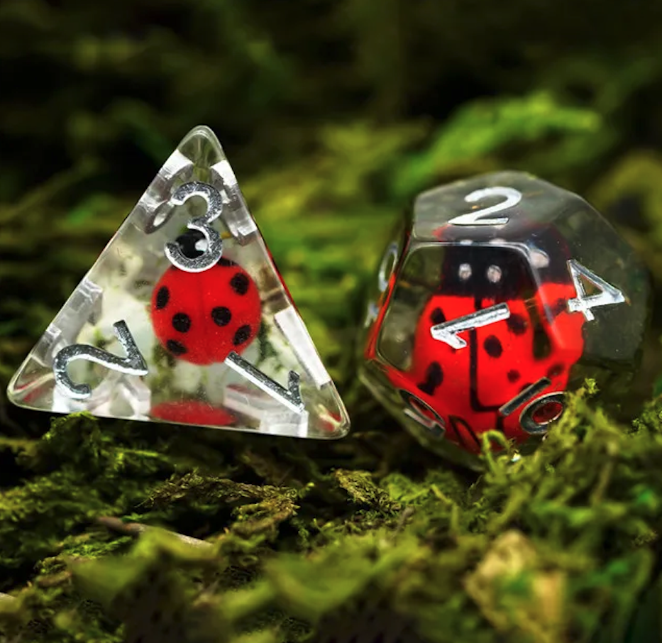 thumbnail secondaire #4 pour Lot de 7 dés résine gamme Insert - en boite - Coccinelle