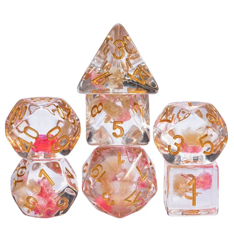 image principale pour Lot de 7 dés résine gamme Insert - en boite - Printemps