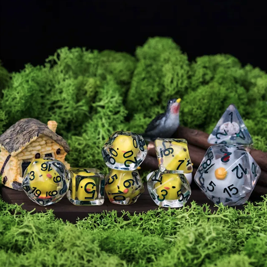 thumbnail secondaire #3 pour Lot de 8 dés résine gamme Insert - en boite - Famille Poulet