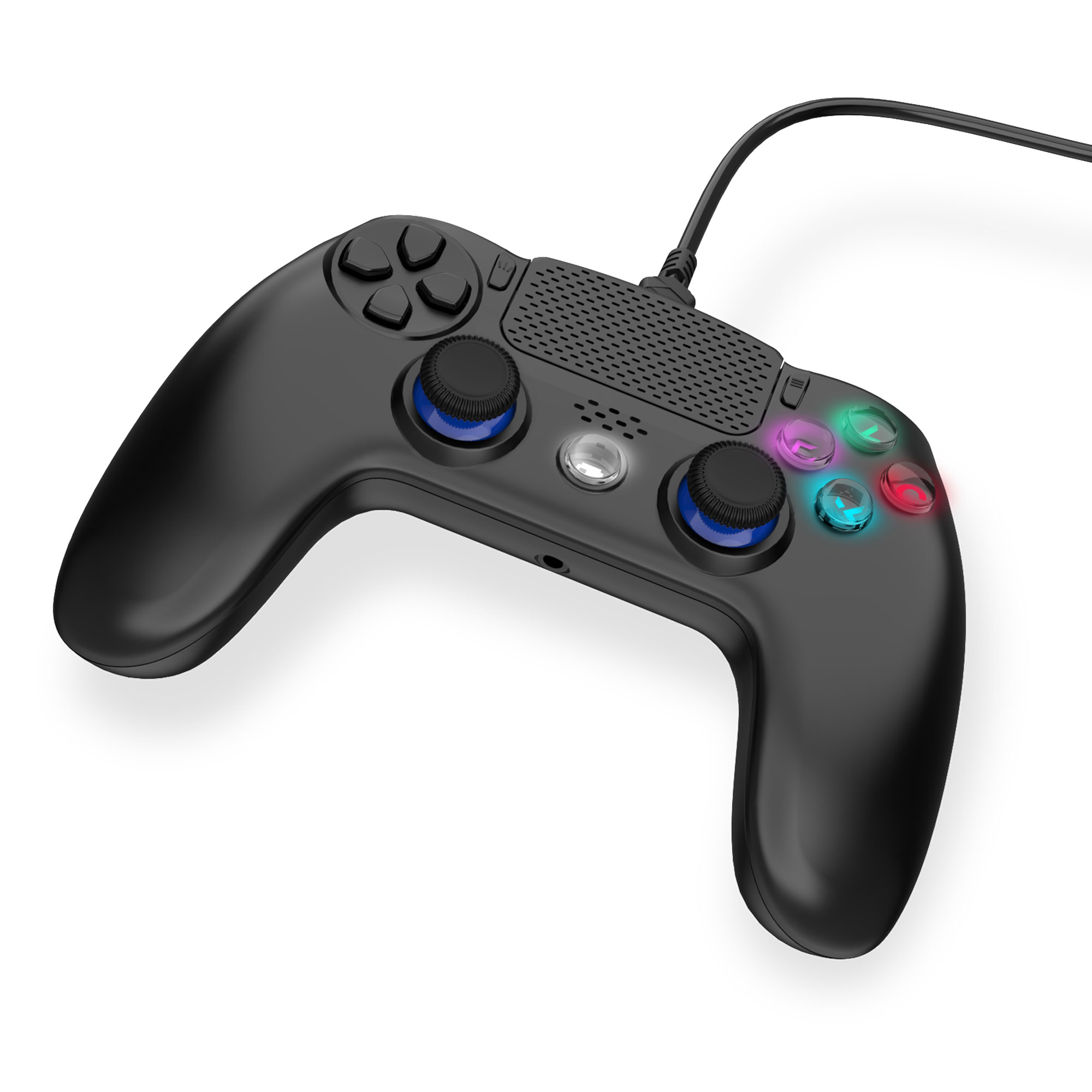 thumbnail secondaire #4 pour Manette Filaire Noire pour PS4 avec Câble 3M avec prise Jack