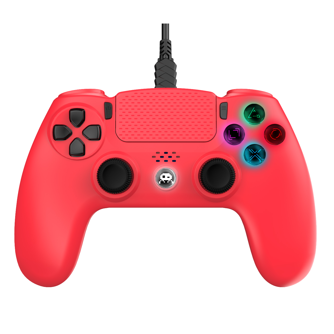 thumbnail secondaire #2 pour Manette Filaire Rouge pour PS4 avec Câble 3M avec prise Jack