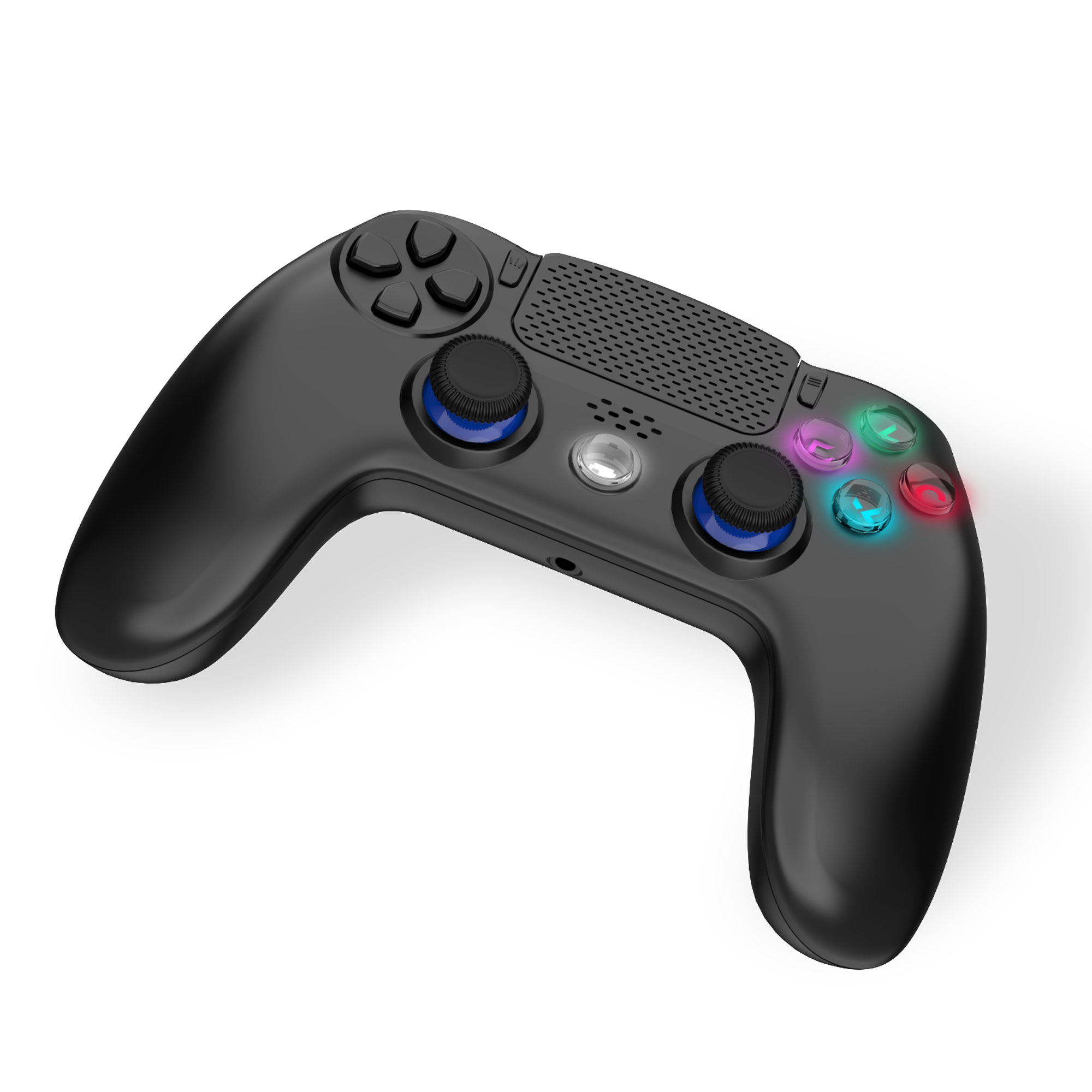 thumbnail secondaire #4 pour Manette Sans Fil Noire pour PS4 Avec Prise Jack pour casque et boutons lumineux
