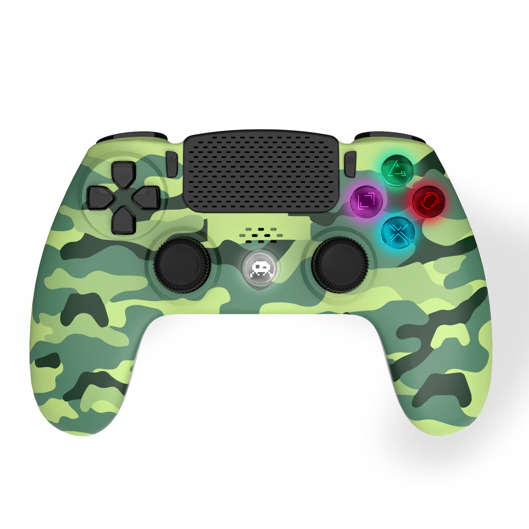 image principale pour Manette Sans Fil Camo Vert pour PS4 Avec Prise Jack pour casque et boutons lumineux