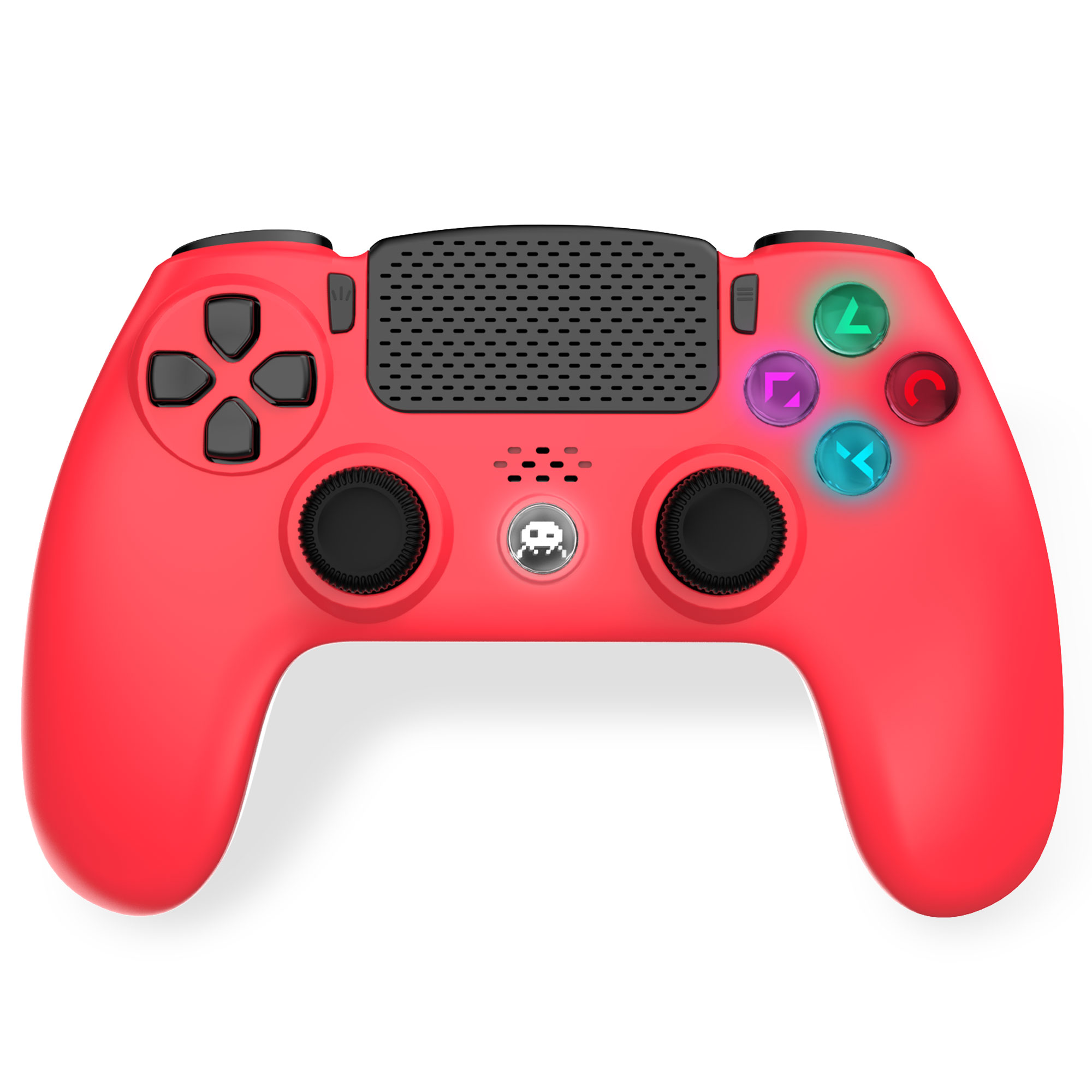  140142 : Manette Sans Fil Blanche pour PS4 Avec Prise Jack pour casque et boutons lumineux