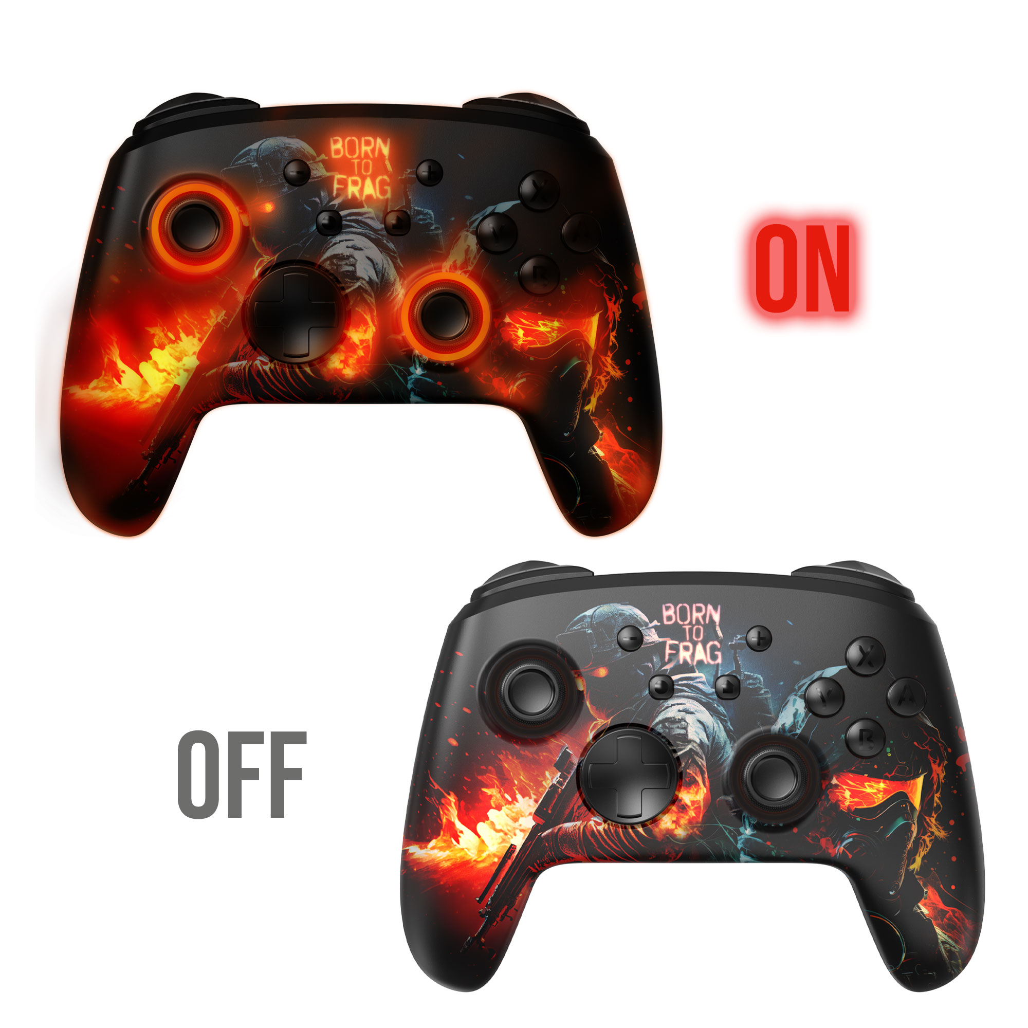 thumbnail secondaire #3 pour Manette Switch/PC Sans-fil RGB - Born to Frag