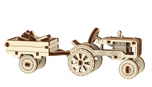image principale pour Mecanisme 3D bois - Tracteur remorque (73 pcs)