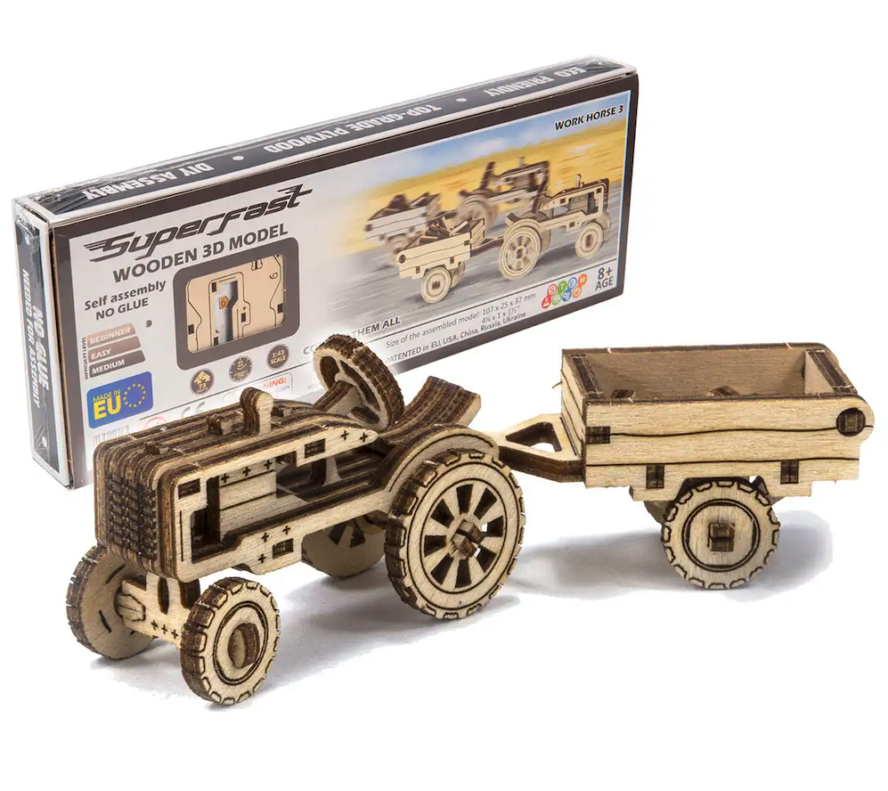 thumbnail secondaire #5 pour Mecanisme 3D bois - Tracteur remorque (73 pcs)