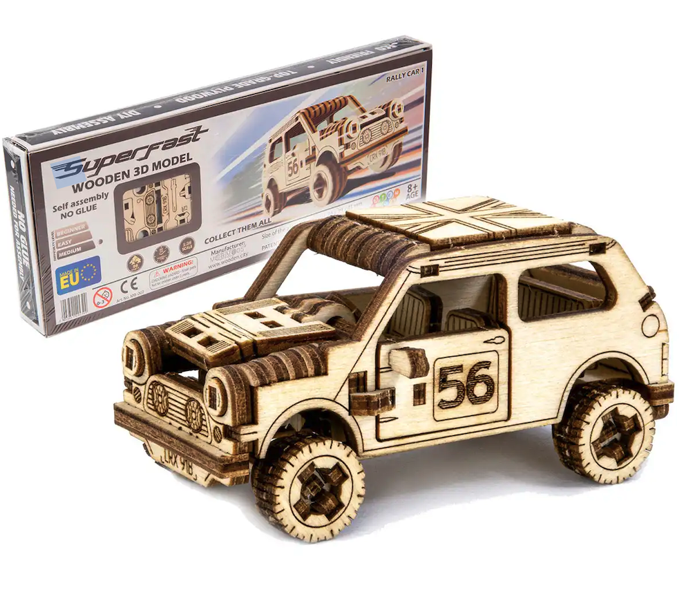 thumbnail secondaire #6 pour Mecanisme 3D bois - Voiture de rallye (98 pcs)