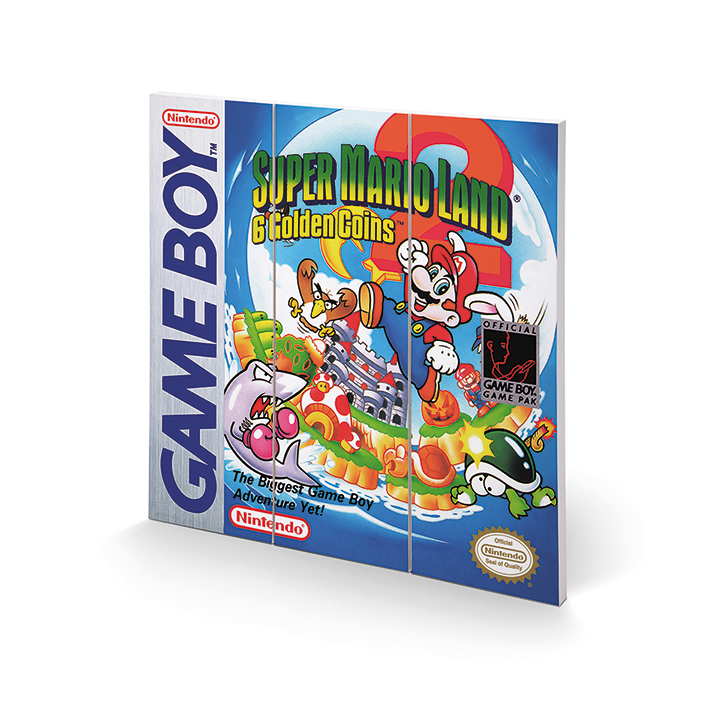 image principale pour Nintendo- Gameboy- Tableau en bois- Super Mario Land 2-  30x30cm