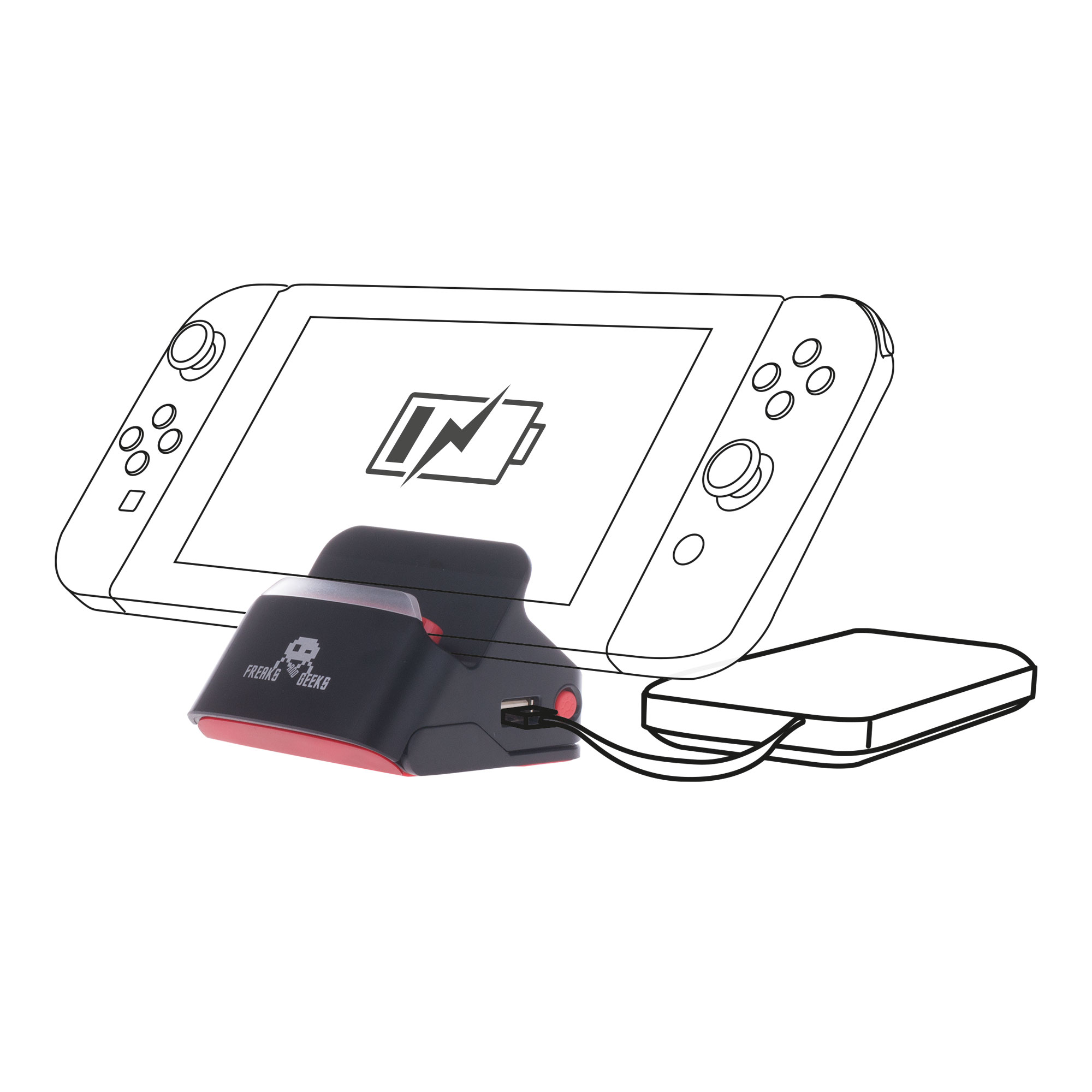 thumbnail secondaire #4 pour Nintendo Switch -  Dock et Stand 2 en 1 - Support Recharge + Connexion TV - Noir