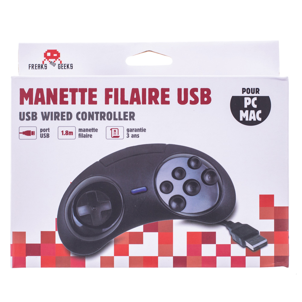 thumbnail secondaire #2 pour Manette USB forme MEGADRIVE 6 boutons pour PC/MAC