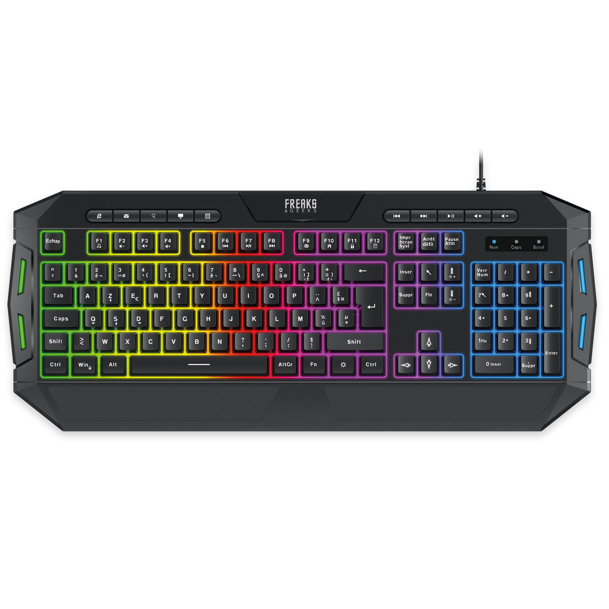 thumbnail secondaire #4 pour Pack 4en1 RGB Clavier PC AZERTY+Souris+Tapis+Casque - RGB