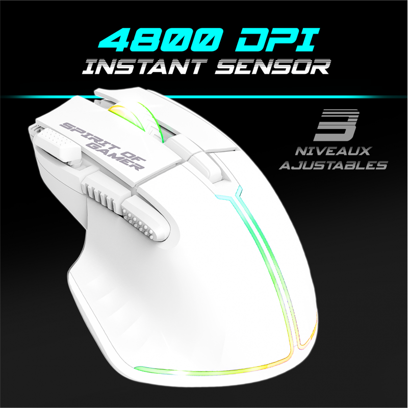 thumbnail secondaire #6 pour Pack Gamer ULTIMATE 600 Sans Fil Blanc - Clavier / Souris