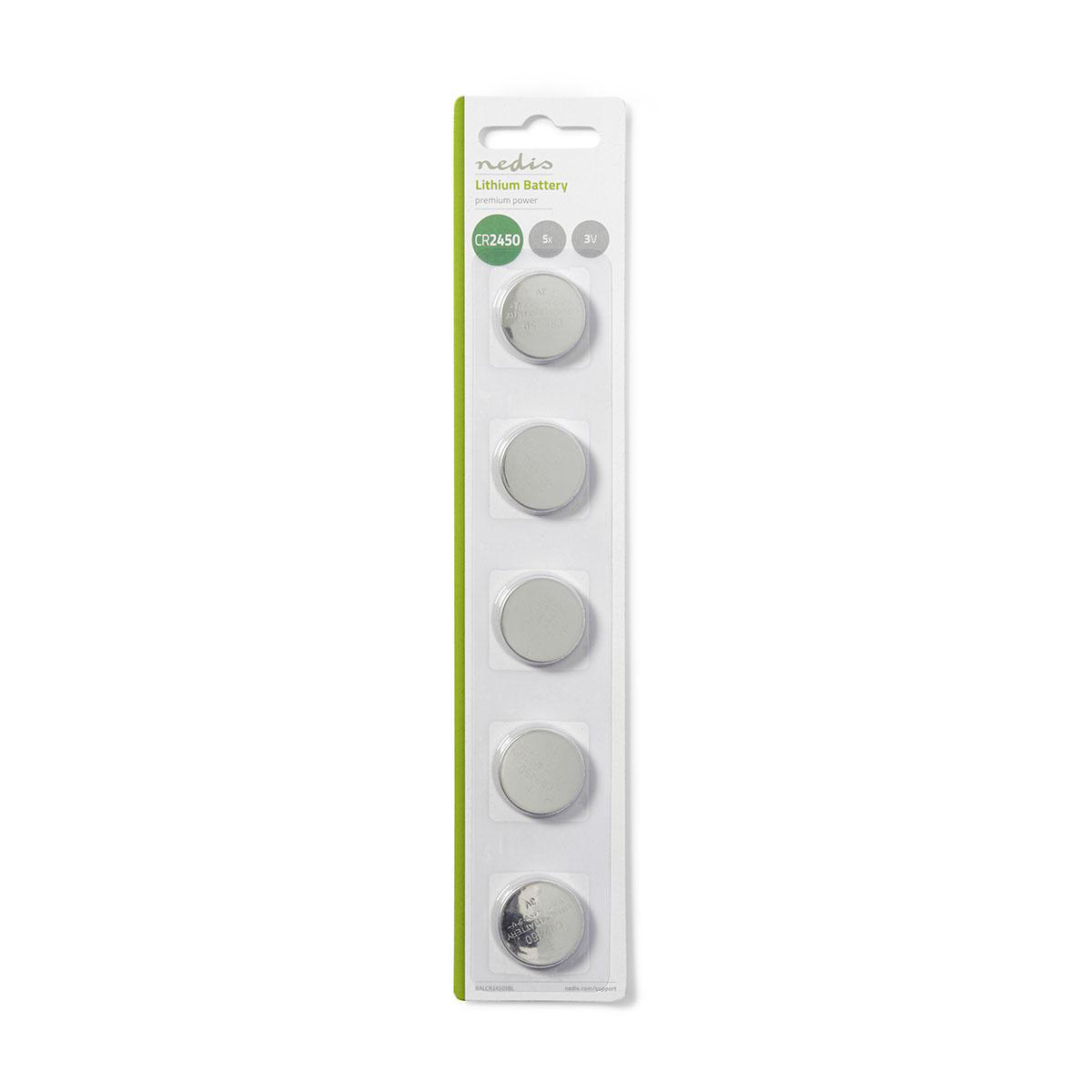 image principale pour Pile boutons lithium- CR2450 - 3V- par 5 - blister