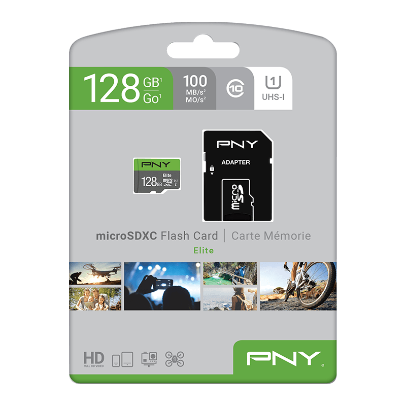 thumbnail secondaire #4 pour PNY Elite 128 Go- Carte Micro SDHC + Adaptateur
