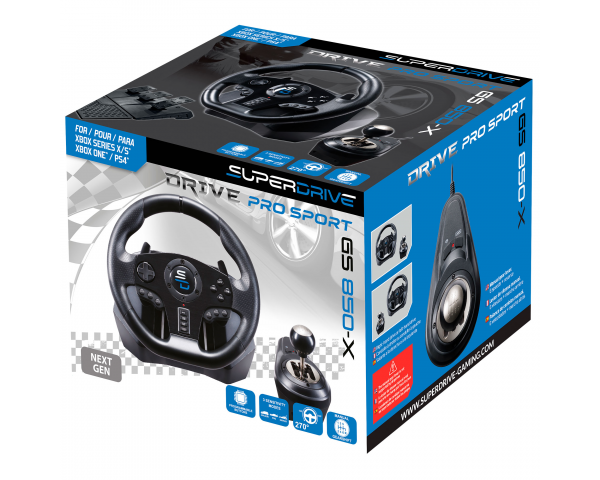 Spirit Of Gamers - Pack Volant race wheel pro 2 avec levier de vitesse +  Pédalier pour PS4 / PS3 / Xbox one / Xbox series S