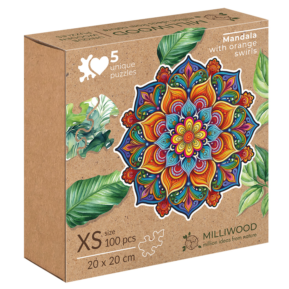 thumbnail secondaire #5 pour Puzzle en bois – Fleur Mandala – 100 pcs (5 pcs uniques)