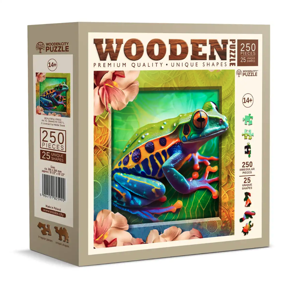 thumbnail secondaire #6 pour Puzzle en bois – Grenouille Colorée – 250 pcs (25 pcs uniques)
