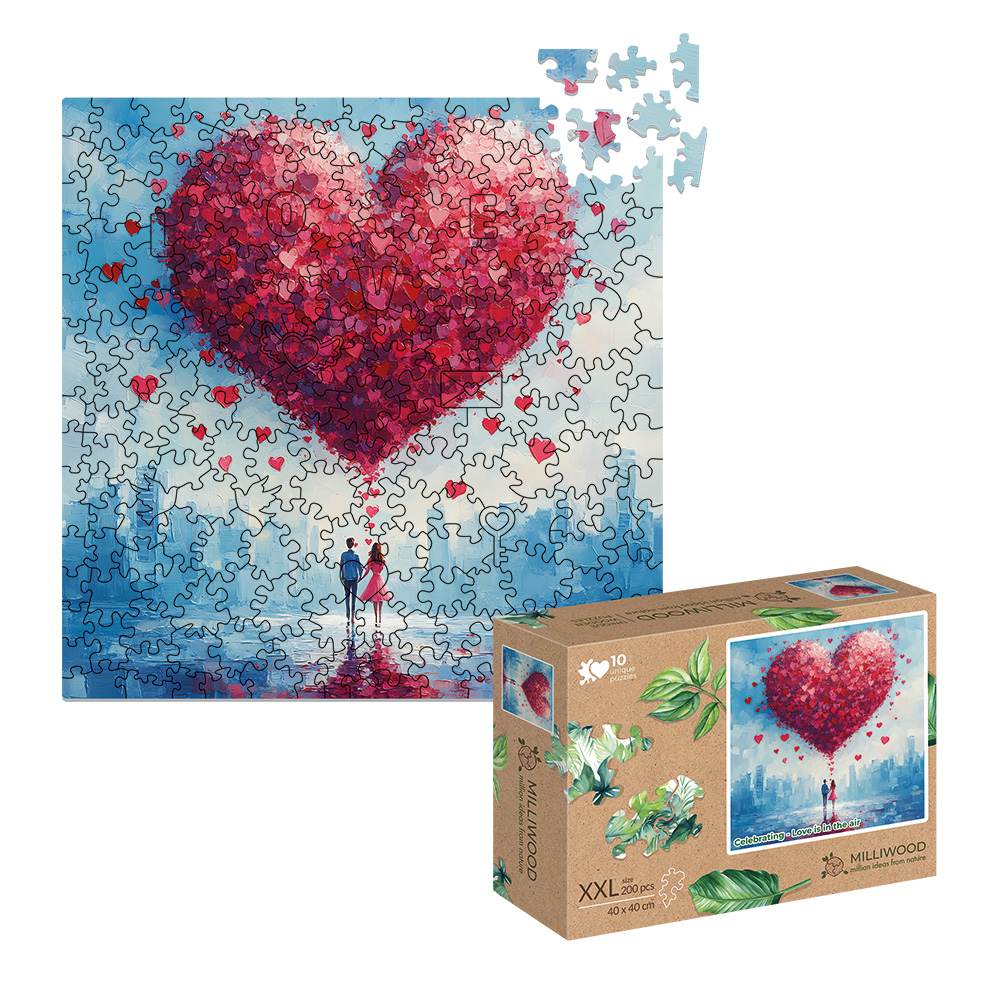thumbnail secondaire #4 pour Puzzle en bois – L'amour est dans l'air – 200 pcs (10 pcs uniques)