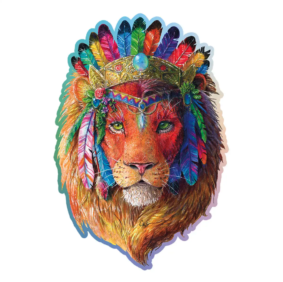 thumbnail secondaire #2 pour Puzzle en bois – Lion mystique – 550 pcs (50 pcs uniques)
