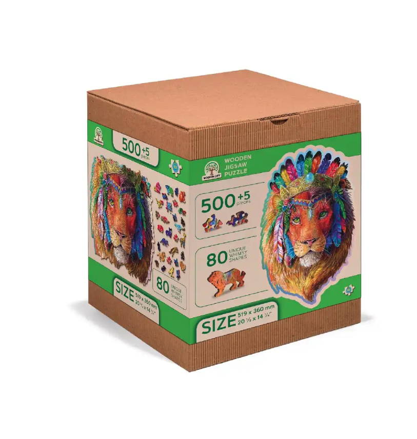 thumbnail secondaire #4 pour Puzzle en bois – Lion mystique – 550 pcs (50 pcs uniques)