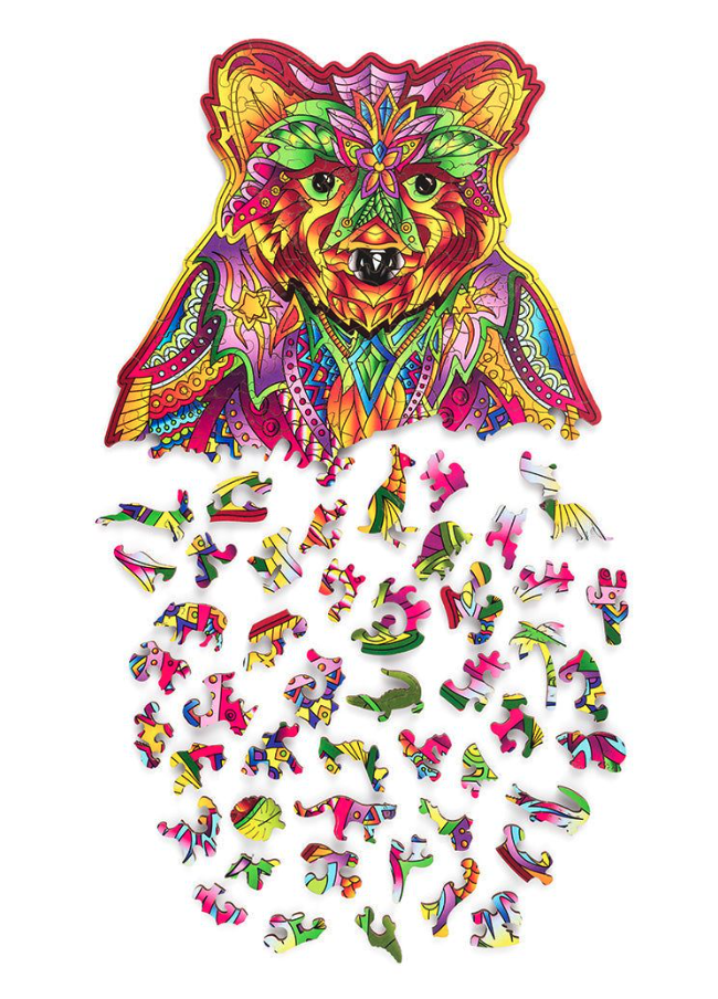 thumbnail secondaire #3 pour Puzzle en bois - Ours animé - 184 pcs