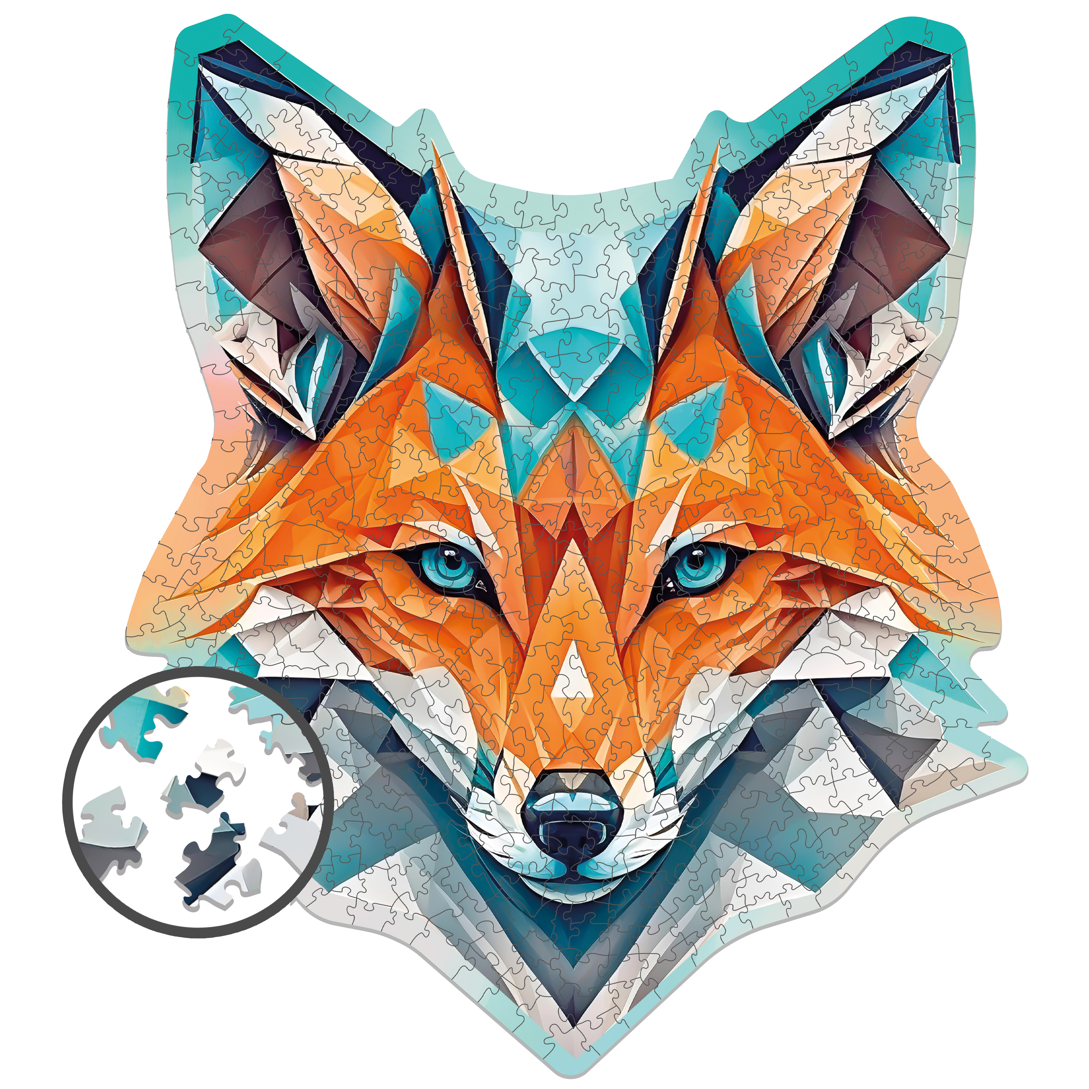thumbnail secondaire #2 pour Puzzle en bois – Renard – 500 pcs (25 pcs uniques)