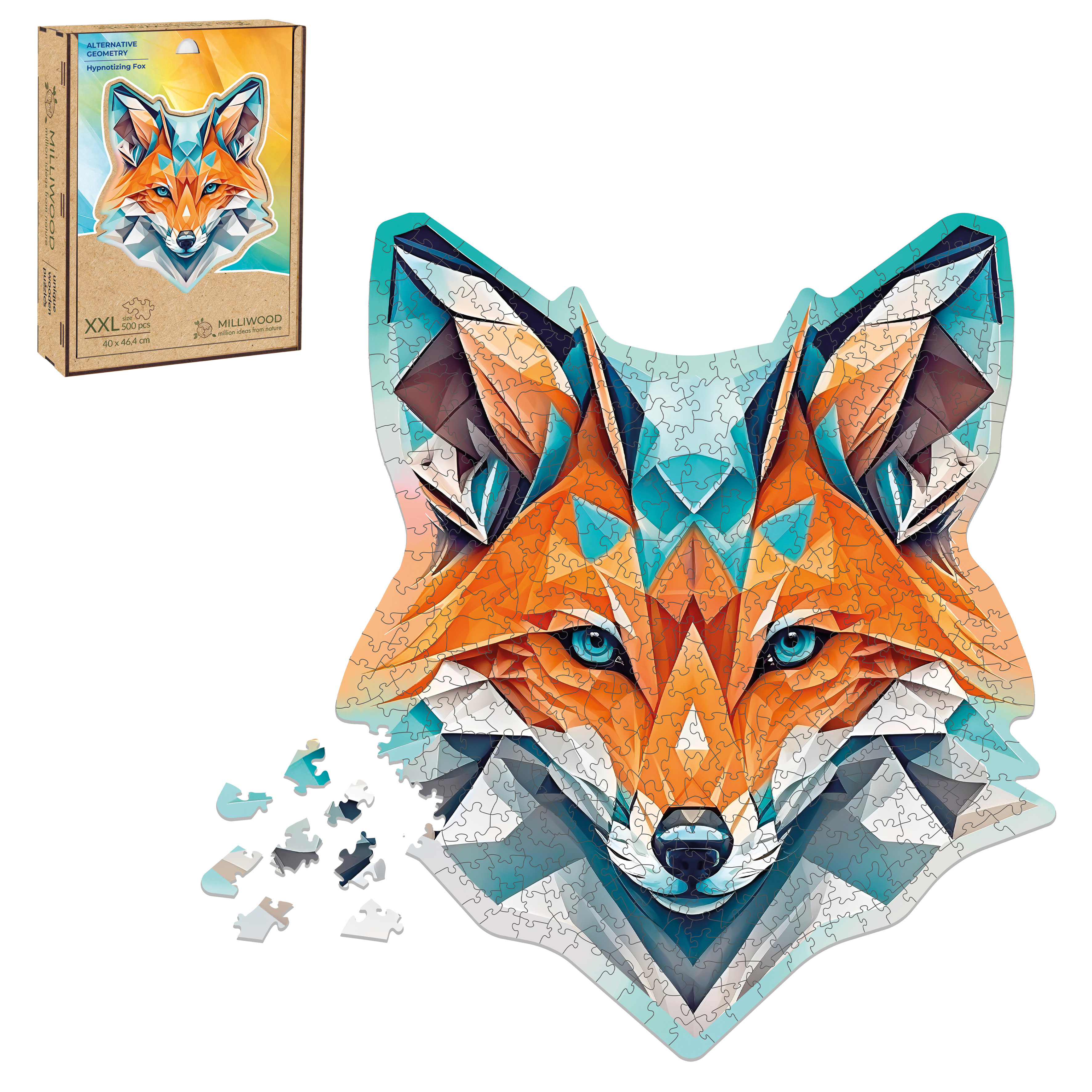 thumbnail secondaire #4 pour Puzzle en bois – Renard – 500 pcs (25 pcs uniques)