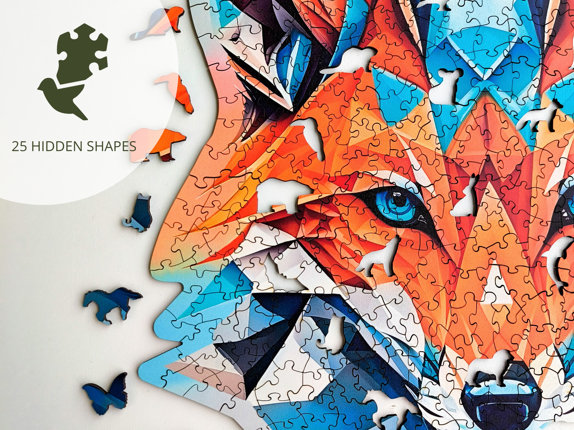 thumbnail secondaire #5 pour Puzzle en bois – Renard – 500 pcs (25 pcs uniques)