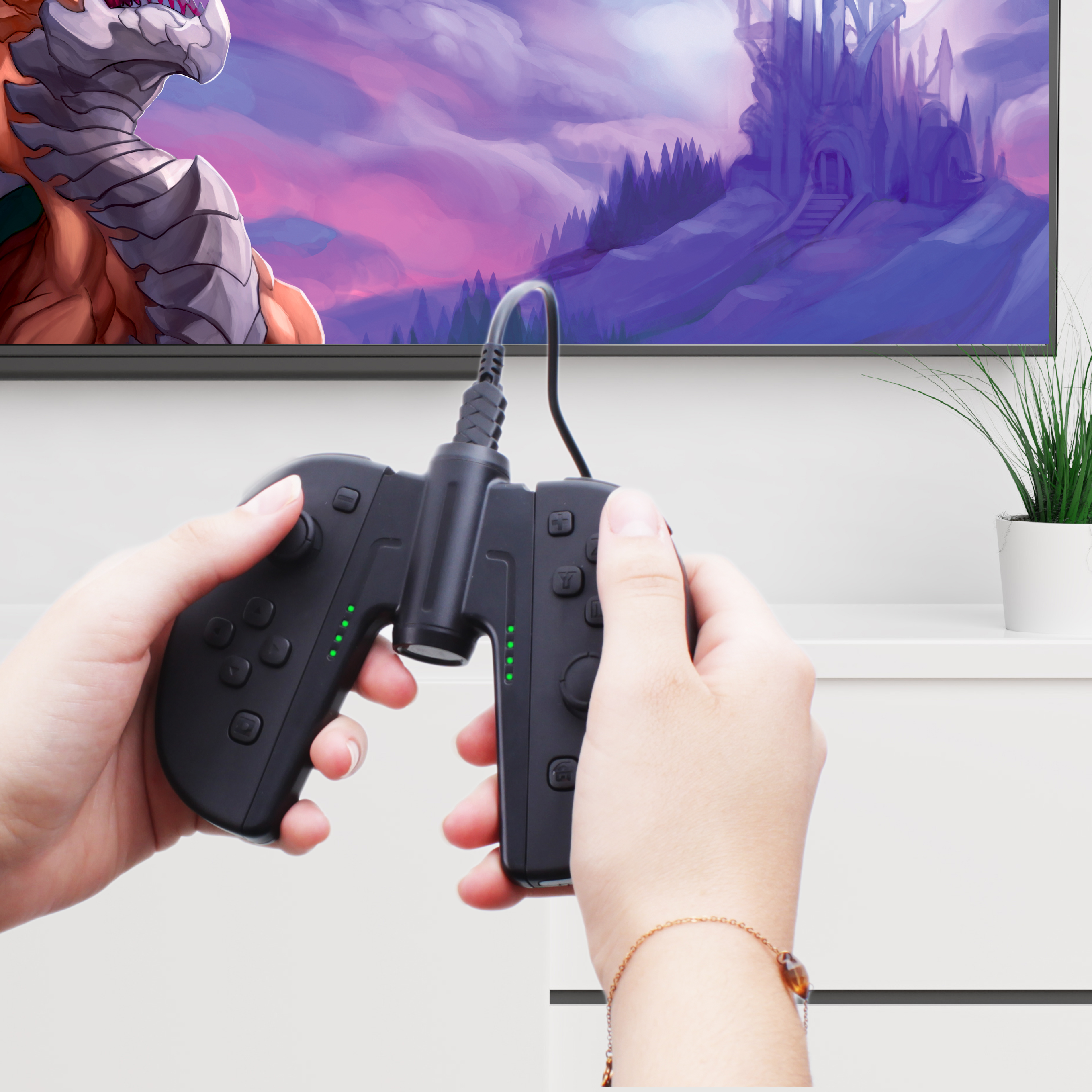 thumbnail secondaire #6 pour Grip de Charge pour 2 Joy-Cons avec Câble Type-C de 2,5m