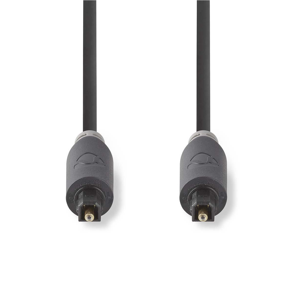 image principale pour Câble audio optique Toslink- Mâle- Mâle- 2m- Anthracite -Boite avec Fenêtre 