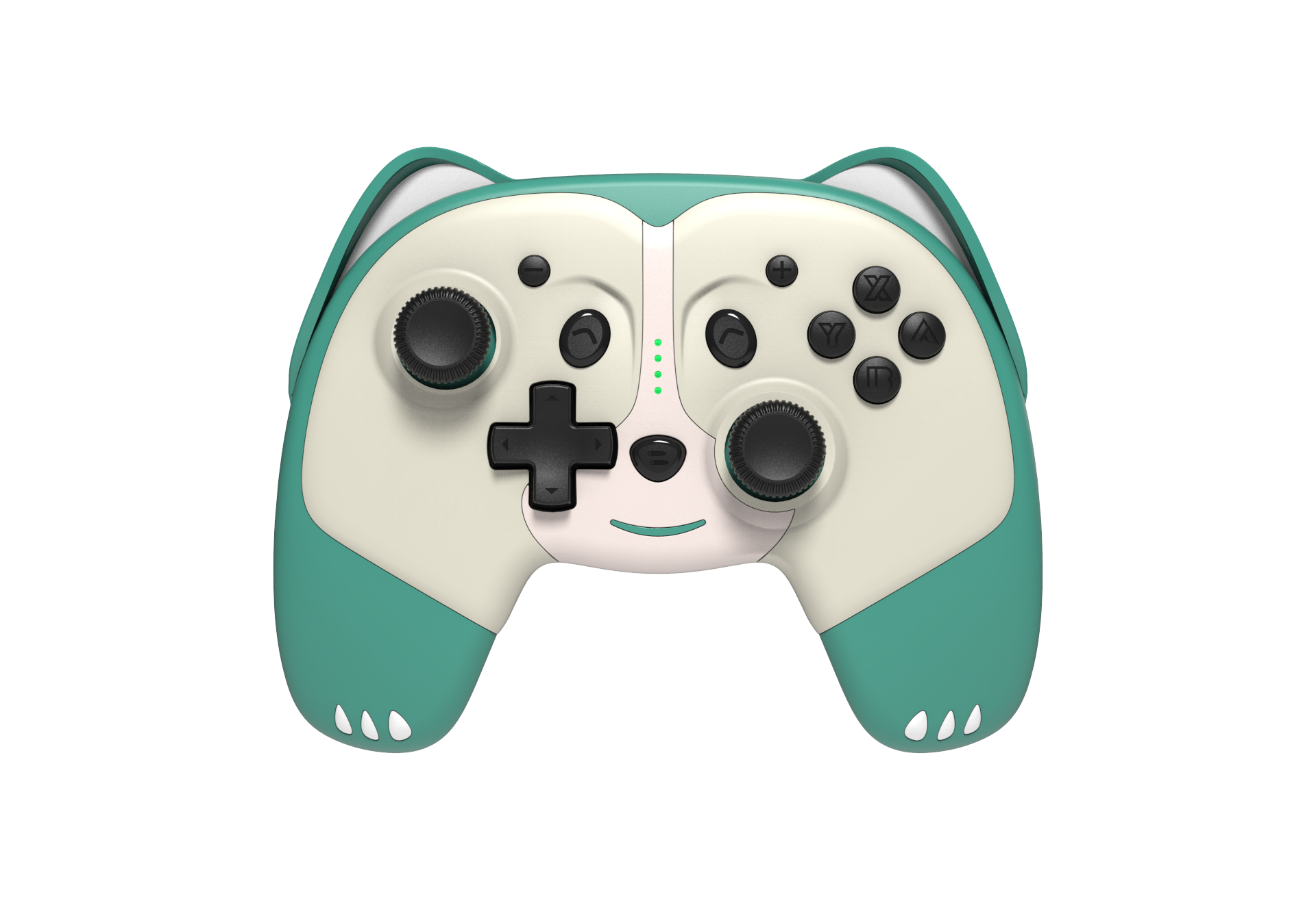 image principale pour Switch - Manette Animal Sans Fil Pandy taille enfant  avec palettes et LED - Verte