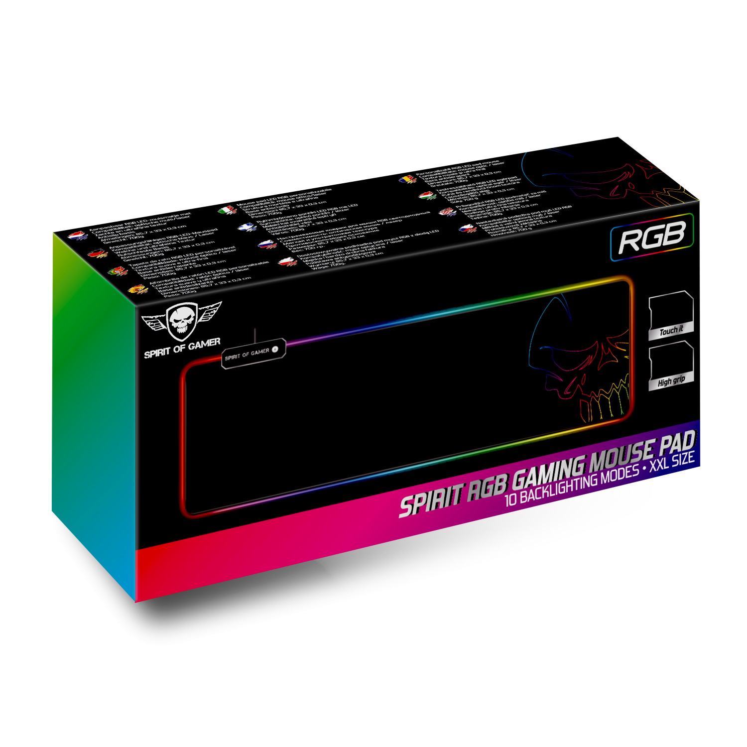 thumbnail secondaire #3 pour Tapis de souris- LED RGB Taille XXL - (86 x 33 x 0.4 CM)