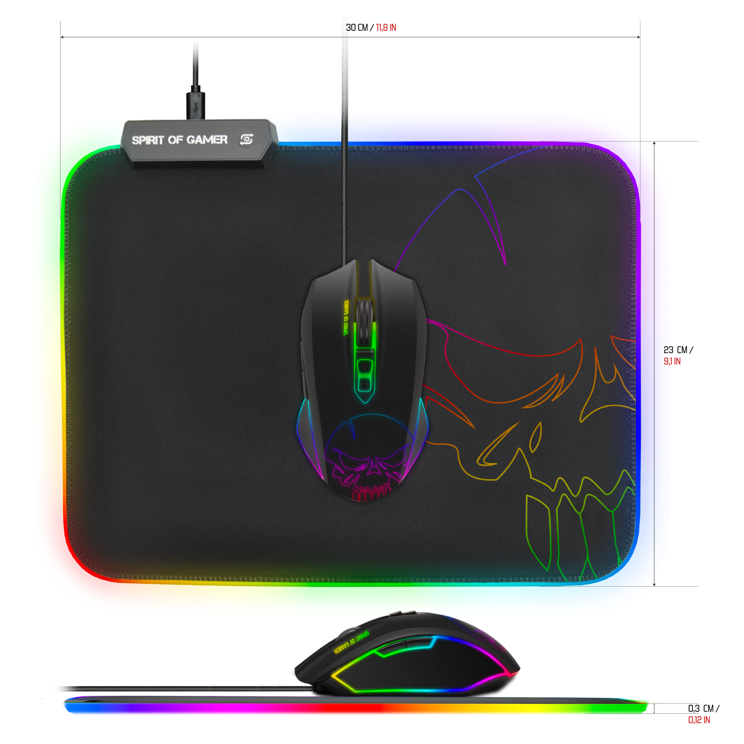 thumbnail secondaire #3 pour Tapis de souris- RGB Taille M -  (35 x 25.5 x 0.4 CM) 