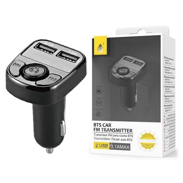thumbnail secondaire #4 pour Transmetteur FM Bluetooth avec Micro et Ecran LED - 2 ports USB - 3,1A - NT7002 - Noir