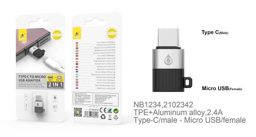 Adaptateur de Micro USB + Type C NE NB1234