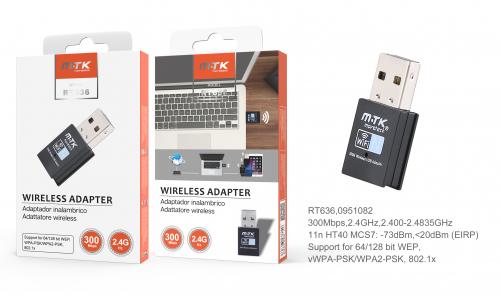 image Adaptateur USB WiFi  300Mps - blanc- RT636