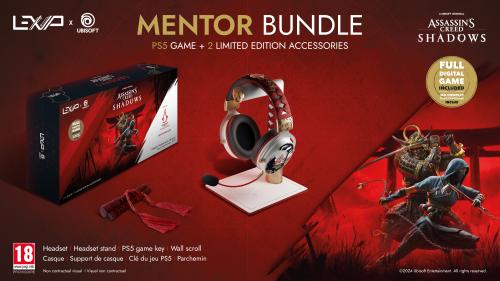Assassin's Creed Bundle Mentor Casque + Support + Clé de jeu pour PS5 + parchemin co