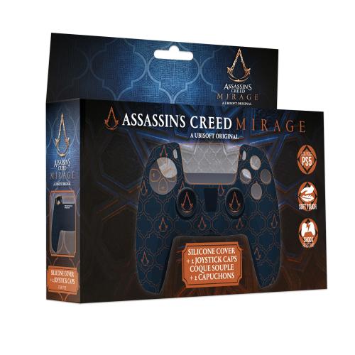 image Assassin's Creed Mirage - Coque Silicone + grips pour Manette PS5 - Bleu Logo (emball