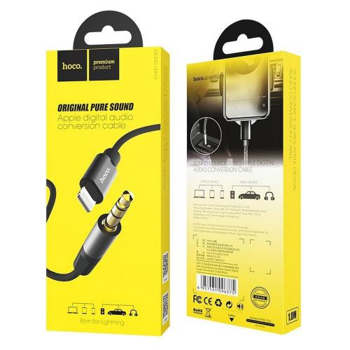 image principale pour Câble audio Jack Lightning  - 3,5mm- 1m-Noir