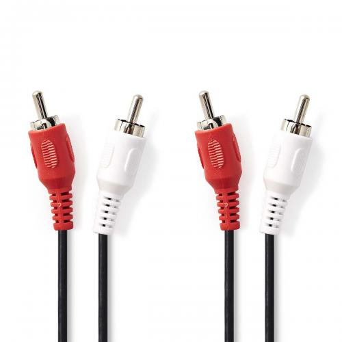 image principale pour Câble audio stéréo - 2x RCA Mâles vers 2x RCA Mâles - 1,5 m Noir