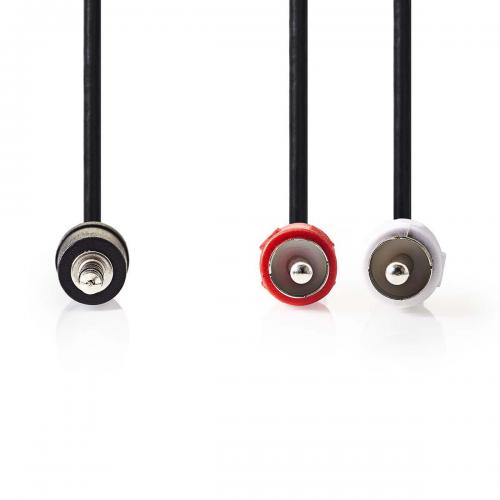 image principale pour Câble audio stéréo 3.5mm mâle- 2 RCA mâle- 3m Noir (en sachet)