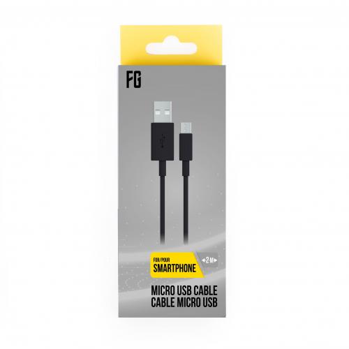 Câble de charge data Micro USB universel 2m Noir