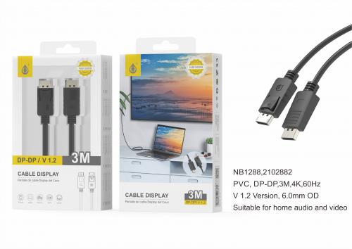 image Câble DisplayPort-DP/DP -3m-4K-60Hz-Noir